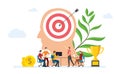 Customer target mind team business development for marketing concept with people and head icon with modern flat style - vector Royalty Free Stock Photo