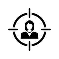 Customer, target, user icon. Black vector graphics Royalty Free Stock Photo