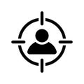 Customer, target, user, man icon. Black vector graphics Royalty Free Stock Photo