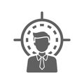 Customer, target, user, man icon. Gray vector sketch Royalty Free Stock Photo