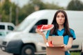 Woman Unsatisfied with Internet Order Receiving Bad Shoes