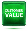 Customer Value Neon Light Green Square Button Royalty Free Stock Photo