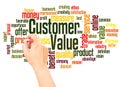 Customer value word cloud hand writing concept Royalty Free Stock Photo