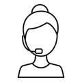Customer woman support icon, outline style