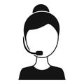 Customer woman support icon, simple style