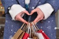 customer& x27;s hand holding shopping bag Royalty Free Stock Photo