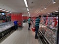 Customers in Auchan supermarket, Bucharest, Romania Royalty Free Stock Photo