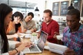 Customers In Busy Coffee Shop Royalty Free Stock Photo