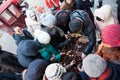 Customers buy handicrafts in Liulichang, Beijing