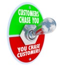 Customers Chase You Toggle Switch Marketing Advertising Demand