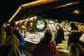 Customers at the Christmas market Royalty Free Stock Photo