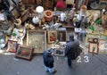 Customers at flea market from top