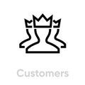 Customers icon. Editable line vector.