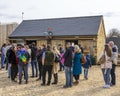 Customers Queueing at Diddly Squat Farm Shop in Chipping Norton, UK