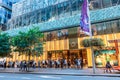 Customers queuing to get into the designer store Gucci in Sydney, Australia.