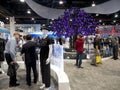 Customers at the Royole flexible displays tree at CES