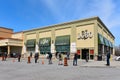 Customers social distance in line to enter liquor store in Ottawa, Ontario