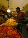 customers and vendors interacting at dadar flower market, Mumbai