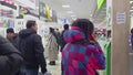 Customers walking inside ZUM Aichurok mall in Bishkek