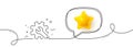 Customisation line icon. Settings or editing sign. Continuous line with 3d star. Vector Royalty Free Stock Photo
