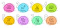 Customisation, Smile and Chemical formula icons set. Airplane, Call center and Reject certificate signs. Vector