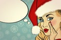 Customizable beautiful retro Christmas card with pin up San