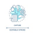 Customizable capture blue linear icon concept