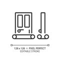 Customizable door seal black thin linear icon