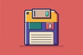 A customizable floppy disk illustration in vibrant colors, highlighting retro data storage design elements Floppy disk Royalty Free Stock Photo