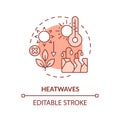 Customizable heatwave icon heatflation concept