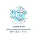 Customizable host country linear icon FDI concept