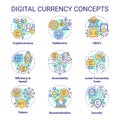 Customizable icons for digital currency concepts