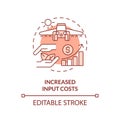 Customizable increased input costs icon heatflation concept