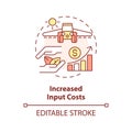 Customizable increased input costs icon heatflation concept