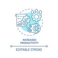 Customizable increased productivity linear icon FDI concept