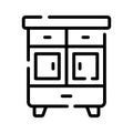 A customizable linear icon of kitchen storage cabinet Royalty Free Stock Photo