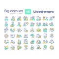 Customizable multicolor big icon set for unretirement