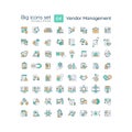 Customizable multicolor big icon set for vendor management