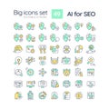 Customizable multicolor icon set of AI for SEO Royalty Free Stock Photo