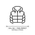 Customizable padded jacket simple thin linear black icon