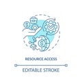 Customizable resource access linear icon FDI concept