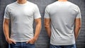 Customizable Round White T-Shirt Mockup, Front and Back
