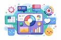 A customizable social dashboard showcases various data analytics, metrics, and interactive elements designed for user engagement Royalty Free Stock Photo
