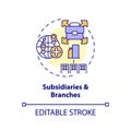 Customizable subsidiaries and branches icon FDI concept Royalty Free Stock Photo
