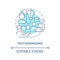 Customizable tacit knowledge blue linear icon concept Royalty Free Stock Photo