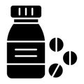 A customizable vector of pills jar, editable vector of medicine