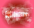 Customization word on digital binary touch screen