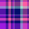Customize background texture seamless, card plaid fabric pattern. Argyle tartan textile check vector in blue and violet colors Royalty Free Stock Photo