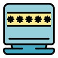 Customize password icon color outline vector Royalty Free Stock Photo