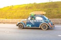 Customized Beetle driving on Imigrantes Highway Royalty Free Stock Photo